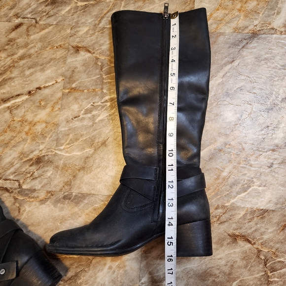 Ugg GUC knee high leather boots black zipper 5.5 - Picture 6 of 7
